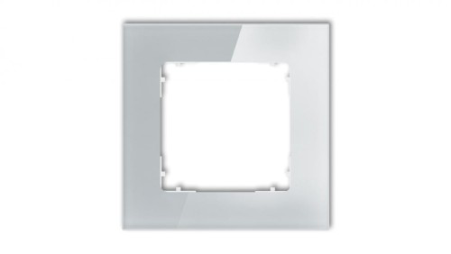 ICON Ramka uniwersalna pojedyncza kwadratowa - efekt szkła (ramka: szara spód: biały) 15-0-IRSK-1