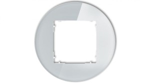 ICON Ramka uniwersalna pojedyncza okrągła - efekt szkła (ramka: szara spód: biały) 15-0-IRSO-1