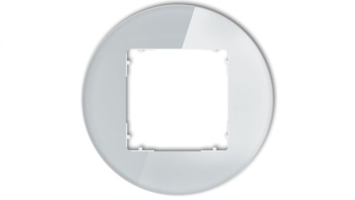 ICON Ramka uniwersalna pojedyncza okrągła - efekt szkła (ramka: szara spód: biały) 15-0-IRSO-1