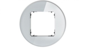 ICON Ramka uniwersalna pojedyncza okrągła - efekt szkła (ramka: szara spód: czarny) 15-12-IRSO-1