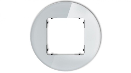 ICON Ramka uniwersalna pojedyncza okrągła - efekt szkła (ramka: szara spód: czarny) 15-12-IRSO-1