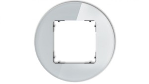 ICON Ramka uniwersalna pojedyncza okrągła - efekt szkła (ramka: szara spód: grafitowy mat) 15-28-IRSO-1