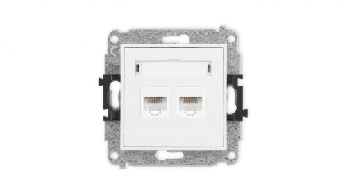 ICON Mechanizm gniazda komputerowego podwójnego 2xRJ45, kat. 5e, 8-stykowy biały mat 25IGK-2