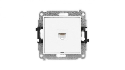ICON Mechanizm gniazda komputerowego pojedynczego 1xRJ45, kat. 5e, 8-stykowy, bez pola opisowego biały mat 25IGKBO-1