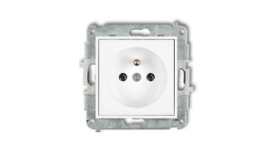 ICON Mechanizm gniazda pojedynczego z uziemieniem 2P+Z (bez przesłon torów prądowych) biały mat 25IGP-1z