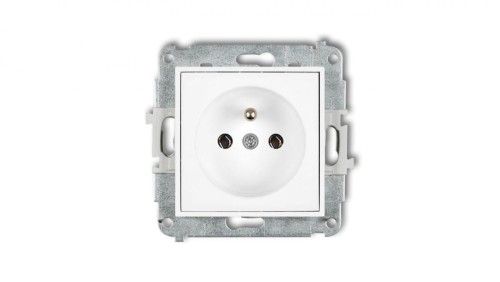 ICON Mechanizm gniazda pojedynczego z uziemieniem 2P+Z (bez przesłon torów prądowych) biały mat 25IGP-1z