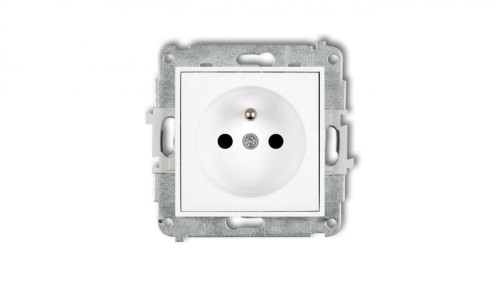 ICON Mechanizm gniazda pojedynczego z uziemieniem 2P+Z (przesłony torów prądowych) biały mat 25IGP-1zp
