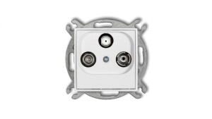 ICON Mechanizm gniazda abonenckiego RTV-SAT końcowego 1,5dB biały mat 25IGS