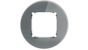 ICON Ramka uniwersalna pojedyncza okrągła - efekt szkła (ramka: grafitowa spód: czarny) 28-12-IRSO-1