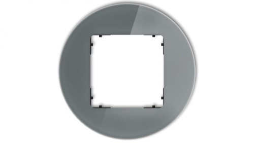 ICON Ramka uniwersalna pojedyncza okrągła - efekt szkła (ramka: grafitowa spód: czarny) 28-12-IRSO-1