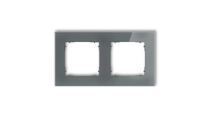 ICON Ramka uniwersalna podwójna kwadratowa - efekt szkła (ramka: grafitowa spód: grafitowy mat) 28-28-IRSK-2