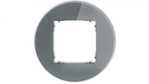 ICON Ramka uniwersalna pojedyncza okrągła - efekt szkła (ramka: grafitowa spód: grafitowy mat) 28-28-IRSO-1