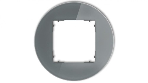ICON Ramka uniwersalna pojedyncza okrągła - efekt szkła (ramka: grafitowa spód: grafitowy mat) 28-28-IRSO-1
