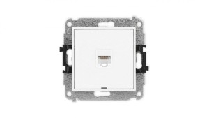 ICON Mechanizm gniazda komputerowego pojedynczego 1xRJ45, kat. 5e, 8-stykowy, bez pola opisowego biały IGKBO-1