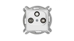 ICON Mechanizm gniazda abonenckiego 2 wyjścia SAT + TV biały IGSN