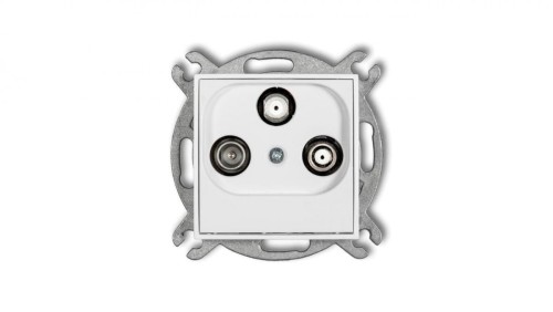ICON Mechanizm gniazda abonenckiego 2 wyjścia SAT + TV biały IGSN