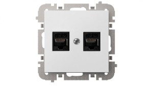 SANTRA gniazdo komputerowe 2x RJ45 bez ramki podtynkowe biały 4149-10