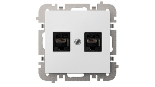 SANTRA gniazdo komputerowe 2x RJ45 bez ramki podtynkowe biały 4149-10
