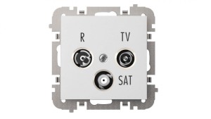 SANTRA Gniazdo antenowe R-TV-SAT końcowe bez ramki podtynkowe biały 4153-10