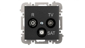 SANTRA Gniazdo antenowe R-TV-SAT końcowe bez ramki podtynkowe czarny 4153-19