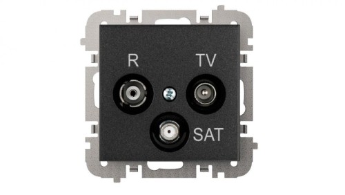 SANTRA Gniazdo antenowe R-TV-SAT końcowe bez ramki podtynkowe czarny 4153-19