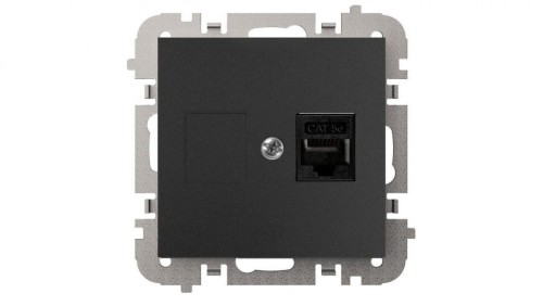 SANTRA gniazdo 1xkomputerowe RJ45 bez ramki podtynkowe czarny 4148-19