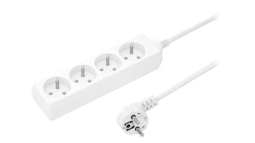 Przedłużacz 4-gniazda z/u 10A 1,5m /OMY 3x1/ biały PS-470 T-105650