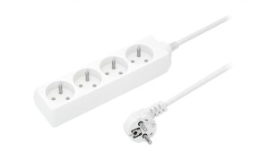 Przedłużacz 4-gniazda z/u 10A 3m /OMY 3x1/ biały PS-470 T-105680