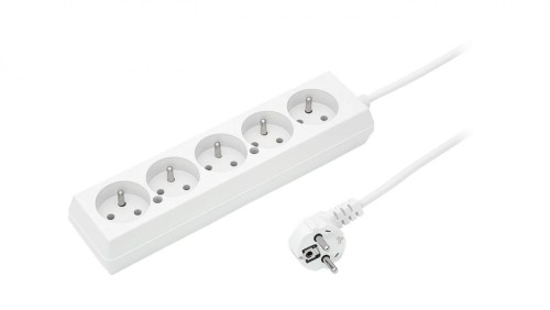 Przedłużacz 5-gniazd z/u 10A 5m /OMY 3x1/ biały PS-570 T-105820