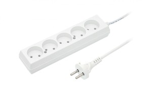 Przedłużacz 5-gniazd b/u 10A 3m /OMY 2x1/ biały PS-560 T-105770