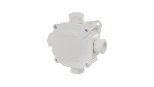 Puszka natynkowa hermetyczna 75x75x33mm (4xPG16) z zaciskami 5x4mm2 IP67 szara 0298-00