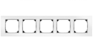 VESTRA ramka pięciokrotna IP20 biały/chrom 3875-26
