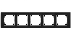 SANTRA ramka pięciokrotna IP20 czarny/chrom 4175-46