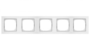 SANTRA ramka pięciokrotna IP20 biały/chrom 4175-26