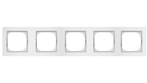 SANTRA ramka pięciokrotna IP20 biały/chrom 4175-26