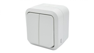 Łącznik świecznikowy podwójny natynkowy Aqua Pro IP55 biały / 60223