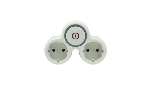 Rozgałęźnik wtyczkowy dwukrotny z włącznikiem z/u schuko R-21BWS/S/B W-72003