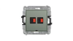 MINI Mechanizm gniazda głośnikowego podwójnego, bez pola opisowego szałwiowy 61MGGBO-2
