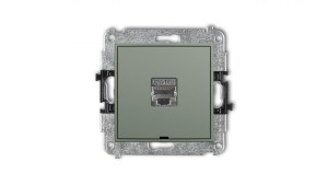 MINI Mechanizm gniazda komputerowego pojedynczego 1xRJ45, kat. 5e, ekranowany, 8-stykowy, bez opisu szałwiowy 61MGKBO-1e