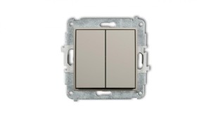 MINI Mechanizm łącznika zwiernego, świecznikowego (dwa klawisze bez piktogramów, wspólne zasilanie) taupe 60MWP-44.1