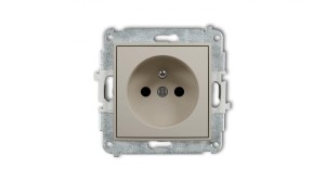 MINI Mechanizm gniazda pojedynczego z uziemieniem 2P+Z (przesłony torów prądowych) taupe 60MGP-1zp