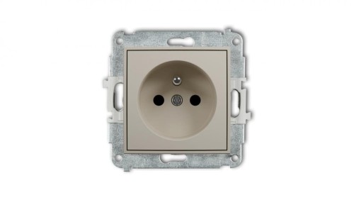 MINI Mechanizm gniazda pojedynczego z uziemieniem 2P+Z (przesłony torów prądowych) taupe 60MGP-1zp