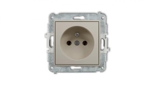 MINI Mechanizm gniazda pojedynczego z uziemieniem 2P+Z (bez przesłon torów prądowych) taupe 60MGP-1z