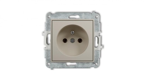 MINI Mechanizm gniazda pojedynczego z uziemieniem 2P+Z (bez przesłon torów prądowych) taupe 60MGP-1z