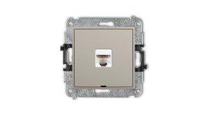 MINI Mechanizm gniazda komputerowego pojedynczego 1xRJ45, kat. 5e, 8-stykowy, bez pola opisowego taupe 60MGKBO-1