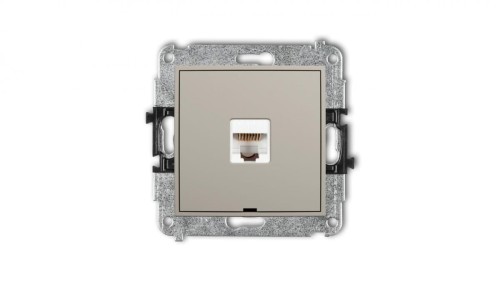 MINI Mechanizm gniazda komputerowego pojedynczego 1xRJ45, kat. 5e, 8-stykowy, bez pola opisowego taupe 60MGKBO-1