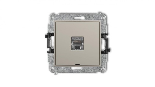 MINI Mechanizm gniazda komputerowego pojedynczego 1xRJ45, kat. 5e, ekranowany, 8-stykowy, bez pola opisowego taupe 60MGKBO-1e