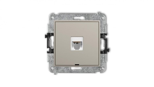 MINI Mechanizm gniazda komputerowego pojedynczego 1xRJ45, kat. 6, 8-stykowy, bez pola opisowego taupe 60MGKBO-3