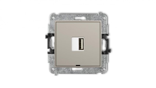 MINI Mechanizm ładowarki USB pojedynczej USB A, 10W max., 5V, 2A, bez pola opisowego taupe 60MCUSBBO-3