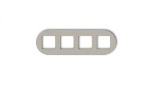 MINI Ramka uniwersalna poczwórna okrągła z tworzywa taupe 60MRTO-4